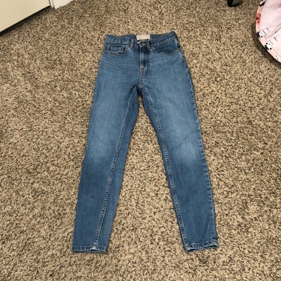 Everlane High Rise Skinny Ankle Jeans Size 24 Blue Denim - Picture 2 of 9